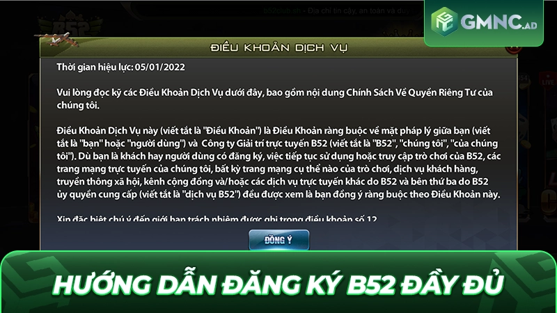 Hướng dẫn đăng ký B52 đầy đủ