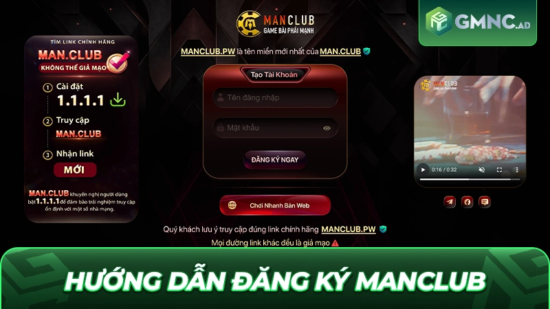 Hướng Dẫn Đăng Ký Manclub, Gia Nhập Sảnh Game Quý Ông