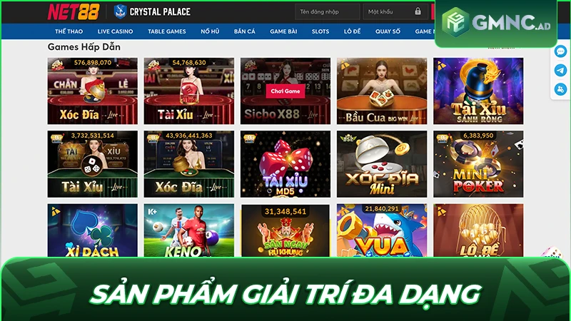 Sản phẩm giải trí đa dạng