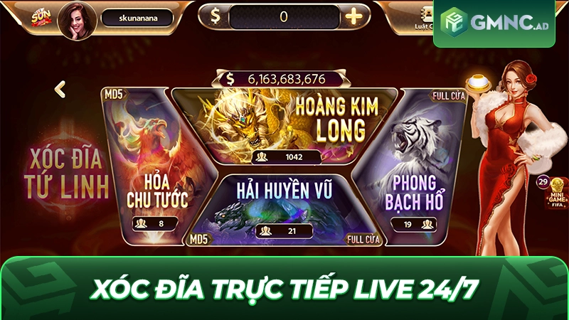 Xóc Đĩa Trực Tiếp Live 24/7: Đỉnh Cao Giải Trí Online